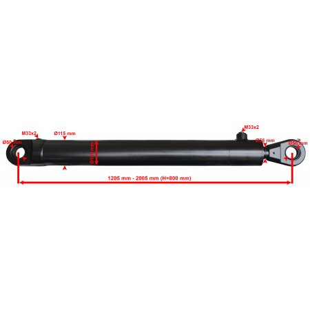 POLSKI SIŁOWNIK HYDRAULICZNY CYLINDER 100x56 skok 800 SKRAW-MET